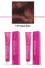 2 li Set Premium 7.44 Yoğun Bakır - Kalıcı Krem Saç Boyası 2 X 50 g Tüp