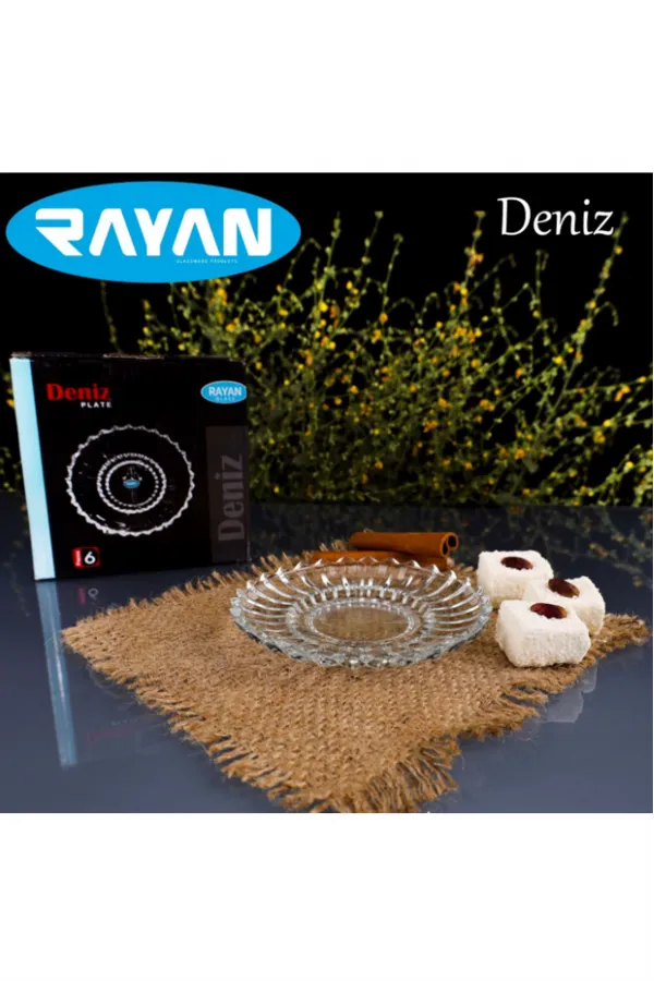 Deniz Plate 6lı Cam Çay Tabağı Royaleks-82633