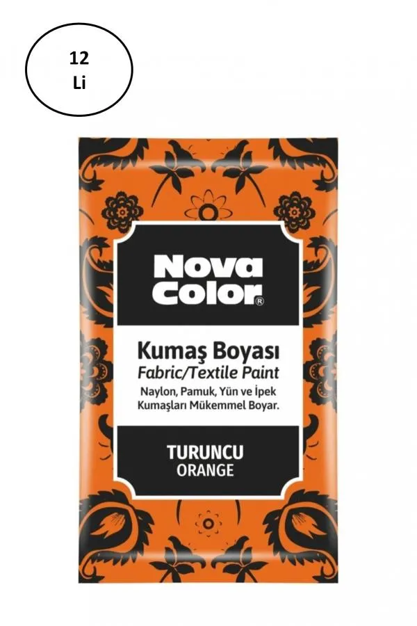 Nova Color Toz Kumaş Boyası Turuncu 12 Gr Nc-906 12li