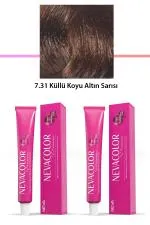 2 li Set Premium 7.31 Küllü Koyu Altın Sarısı - Kalıcı Krem Saç Boyası 2 X 50 g Tüp