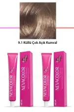 2 li Set Premium 9.1 Küllü Çok Açık Kumral - Kalıcı Krem Saç Boyası 2 X 50 g Tüp