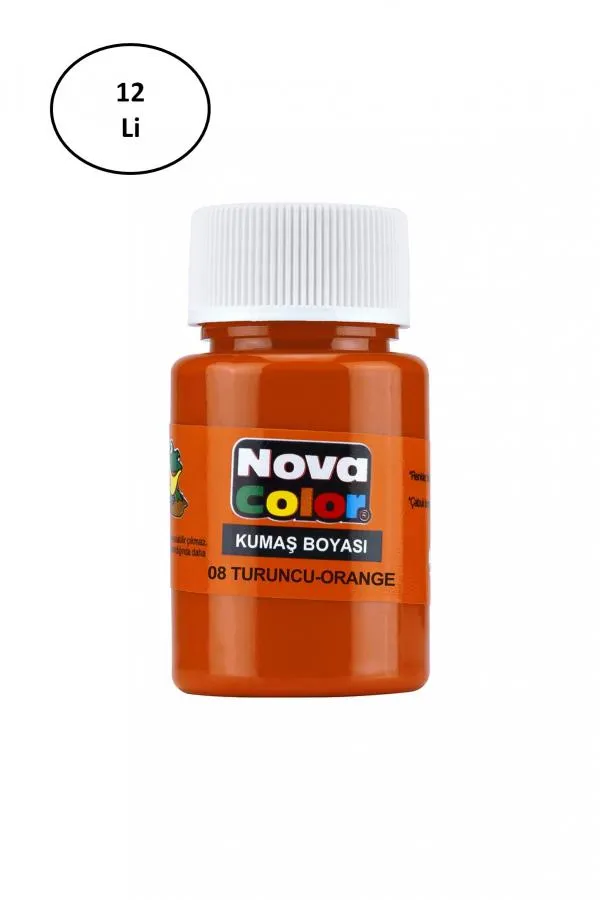 Nova Color Kumaş Boyası Şişe 30 Ml Turuncu 12 Li