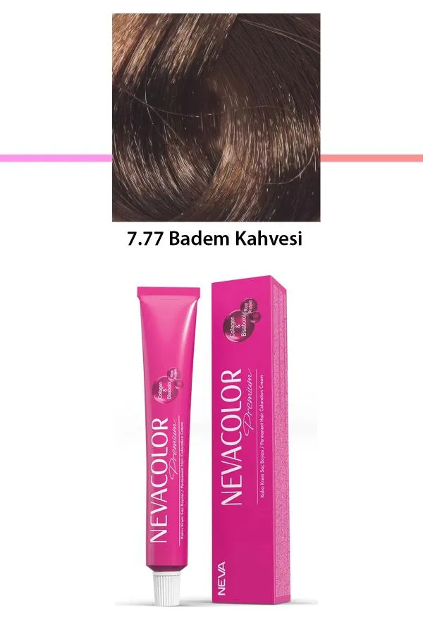 Premium 7.77 Badem Kahvesi - Kalıcı Krem Saç Boyası 50 g Tüp