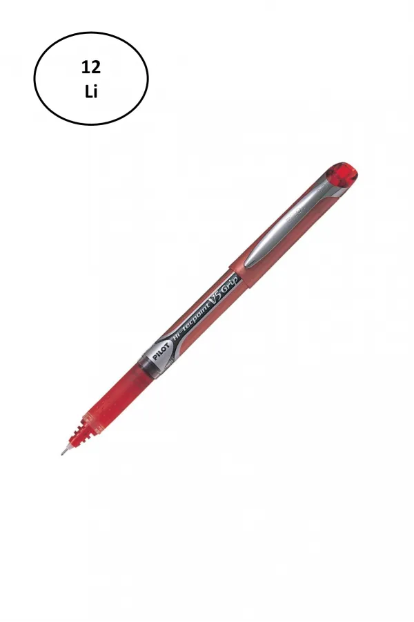 Pilot Kalem V5 Grip Hi-Tecpoint Kırmızı 12li