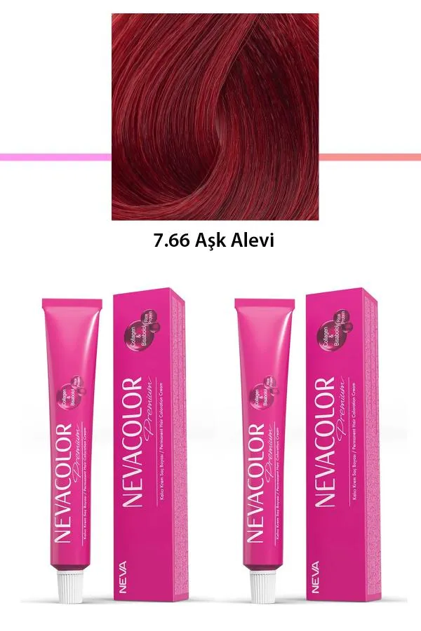 2 li Set Premium 7.66 Aşk Alevi - Kalıcı Krem Saç Boyası 2 X 50 g Tüp