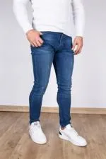 Erkek Koyu Mavi Denimrich Kot Pantolon