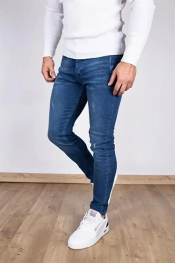 Erkek Koyu Mavi Denimrich Kot Pantolon