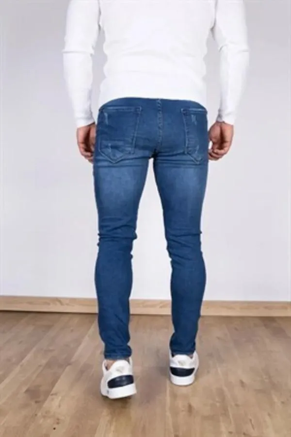 Erkek Koyu Mavi Denimrich Kot Pantolon