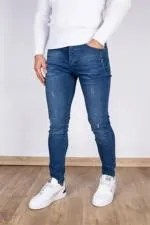 Erkek Koyu Mavi Denimrich Kot Pantolon