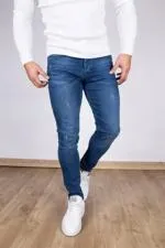 Erkek Koyu Mavi Denimrich Kot Pantolon