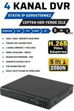 4 Kameralı 5mp Sony Lensli Full HD 1080P Gece Renkli Kamera Seti 500GB Hard disk