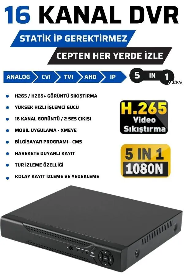 10 Kameralı 5mp Sony Lensli Full HD 1080P Güvenlik Kamera Seti 500 GB Hard disk