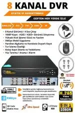 6 Kameralı Metal Uzay Kasa Sony Lensli 1080P Full HD Gece Görüşlü Kamera Seti 250GB Hard Disk -6U