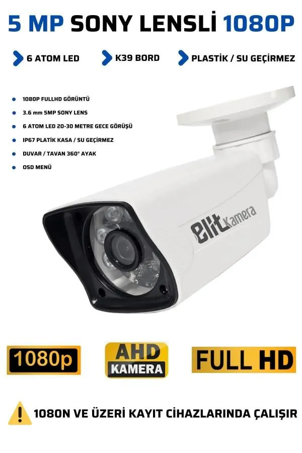 4 Kameralı Full Hd Güvenlik Kamera Seti 5mp Lens 1080p 250 Gb Hdd Dahil