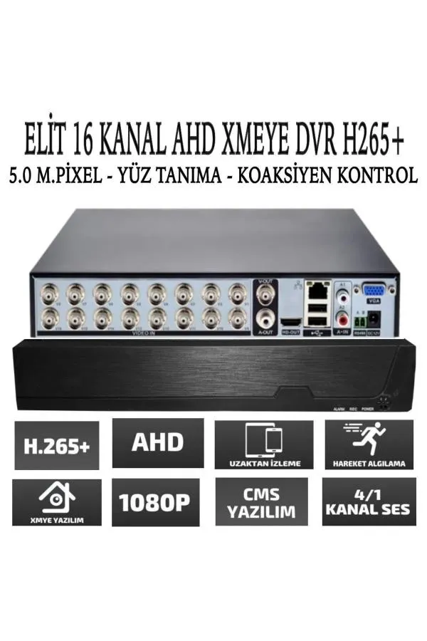 16 Kanal Ahd Dvr 1080N Xmeye Hibrit Kayıt Cihazı