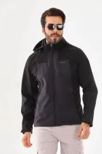 Su Geçirmez Garnili Kapşonlu Softshell Mont