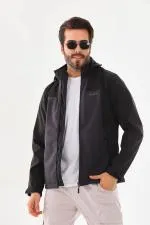 Su Geçirmez Garnili Kapşonlu Softshell Mont