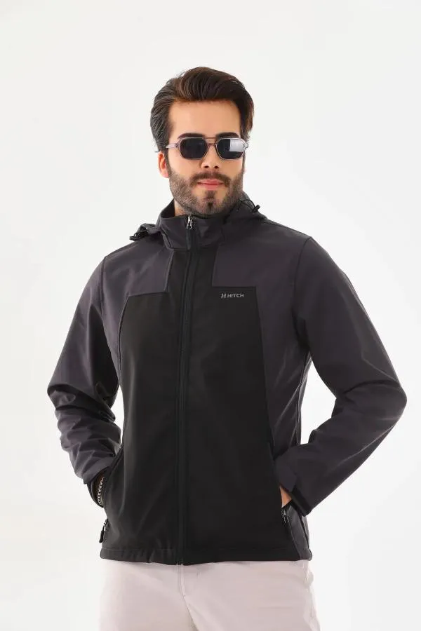 Su Geçirmez Garnili Kapşonlu Softshell Mont