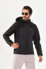 Su Geçirmez Garnili Kapşonlu Softshell Mont