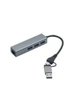 Ethernet Girişli Tpye-c + Usb To Usb 3.0 3 Ports Adaptör USB Çoğaltıcı