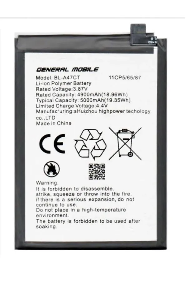 General Mobile Gm23 Gm 23 Bl-a47ct Batarya Pil 5000 Mah