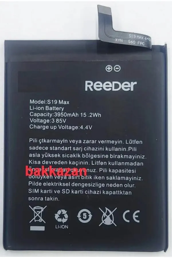 Reeder S19 Max Batarya Pil 3950mAh