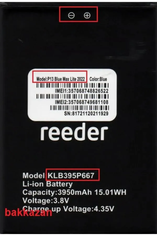 Reeder P13 Blue Max Lite 2022 Klb395p667 Batarya Pil