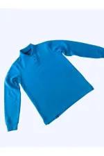 Polo Yaka Yırtmaçlı Clasic Sweatshırt