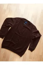 Erkek Sıfır Yaka Kadife Kumaş Sweatshirt