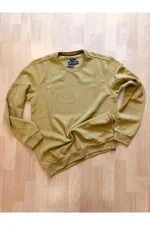 Erkek Sıfır Yaka Kadife Kumaş Sweatshirt