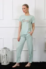 Moda Çizgi Kadın Kısa Kol Pijama Takım 4140