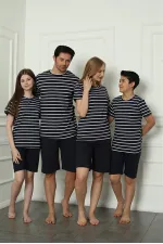 Moda Çizgi Aile Penye Şortlu Pijama Takım (anne - kız ) 50117 Ayrı Ayrı Satılır . Fiyatları Farklıdır