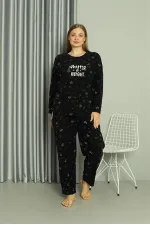 Moda Çizgi Welsoft Polar Kadın Büyük Beden Pijama Takımı 808043