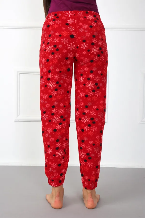 Moda Çizgi Bayan Welsoft Polar Tek Alt Pijama 210040