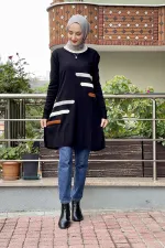 Moda Çizgi Triko Tunik