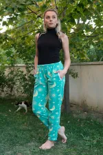 Moda Çizgi Kadın Welsoft Polar Tek Alt Pijama 210057