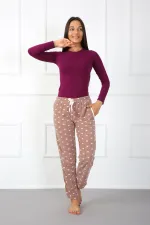 Moda Çizgi Bayan Welsoft Polar Tek Alt Pijama 210043