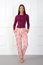 Moda Çizgi Bayan Welsoft Polar Tek Alt Pijama 210044