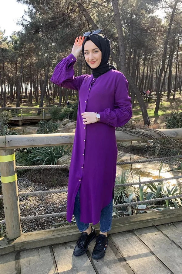 Moda Çizgi Desenli Tunik