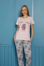 Moda Çizgi Kadın Pamuk Pijama Takım 20502P