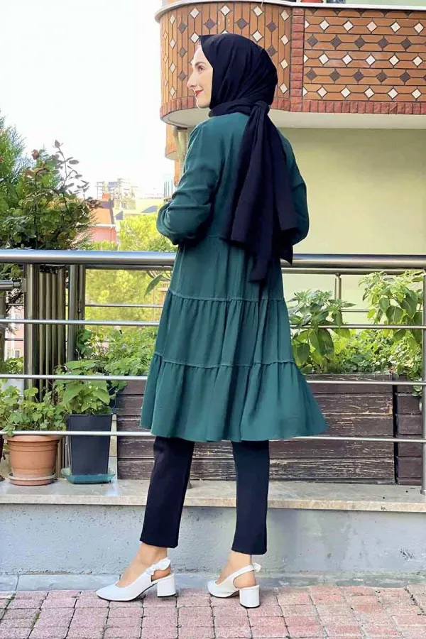 Moda Çizgi Desenli Tunik