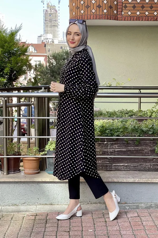 Moda Çizgi Desenli Tunik