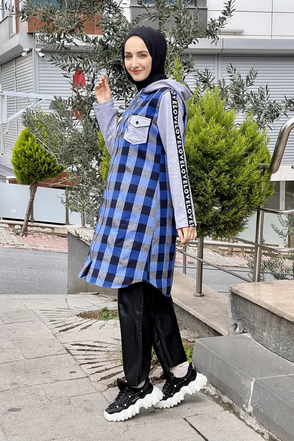 Moda Çizgi Desenli Tunik