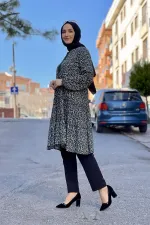 Moda Çizgi Desenli Tunik