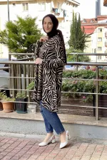 Moda Çizgi Desenli Tunik