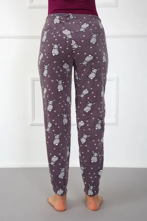 Moda Çizgi Bayan Welsoft Polar Tek Alt Pijama 210047