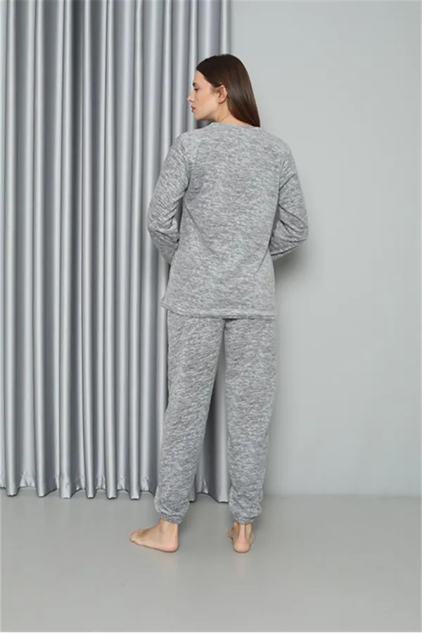 Moda Çizgi Welsoft Polar Kadın Pijama Takımı 8518