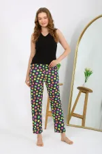 Moda Çizgi Kadın Penye Smile Desenli Tek Alt Pijama 27537