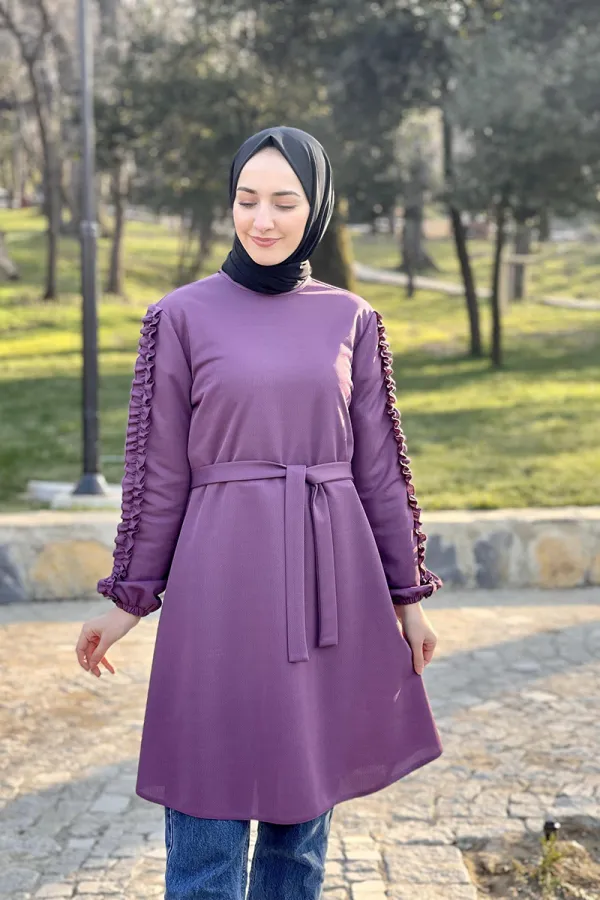 Moda Çizgi Desenli Tunik