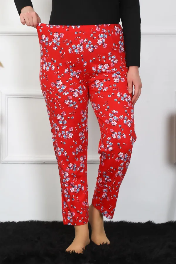 Moda Çizgi Kadın Büyük Beden Tek Alt Pijama 27503